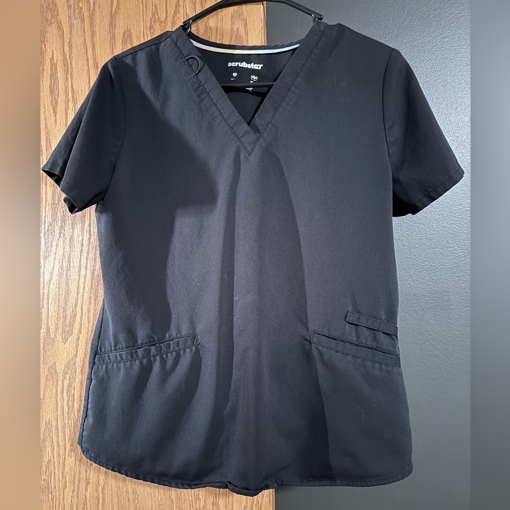 Scrubstar Black Scrub Top and Bottoms